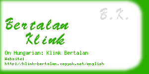 bertalan klink business card